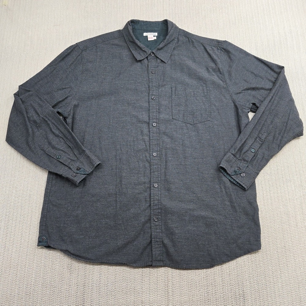 Carbon2Cobalt Shirt Mens XL Gray Button Front Long Sleeve Pocket Casual Cotton